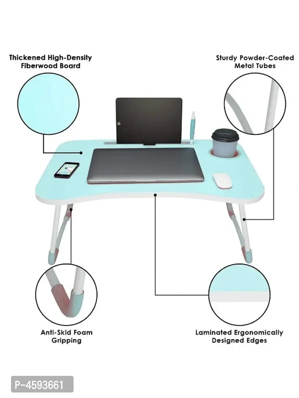 Shopper52 Foldable Multi-Function Portable Laptop Study Table Bed Table Kids Study Table Mini Table Wooden Table - HQMPTCUP-BU
