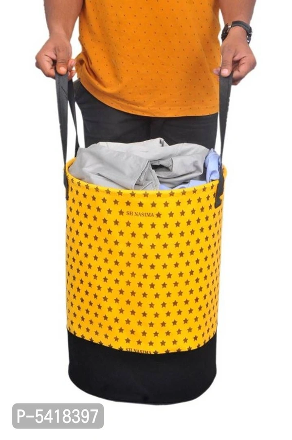 SH NASIMA MANUFACTURER 45 L STAR,YELLOW Laundry Basket (Non Woven) PCAK OF 01