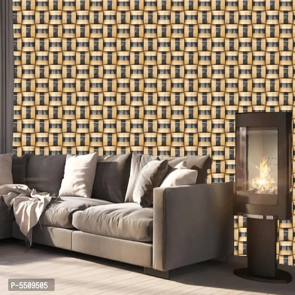 WallDaddy Wallpaper Model (WoodSquare) Extra Large Size (40x300)CM For Bedroom, Drawing Room, Kidsroom, Walls, Doors, Furniture etc