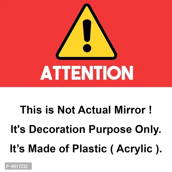 Hexagon Acrylic Mirror Wall Stickers – Silver Decorative Stickers for Home (10.5x12.1 cm, Pack of 7