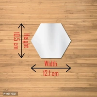 Hexagon Acrylic Mirror Wall Stickers – Silver Decorative Stickers for Home (10.5x12.1 cm, Pack of 7