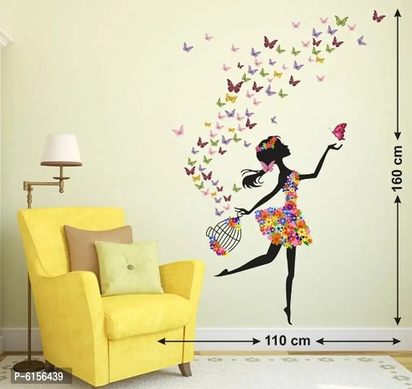 Wallsticky beautiful butterfly girl wallsticker