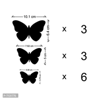 Designer 12 Butterflies 3 Size Silver, Acrylic Mirror Wall Decor Sticker For Wall