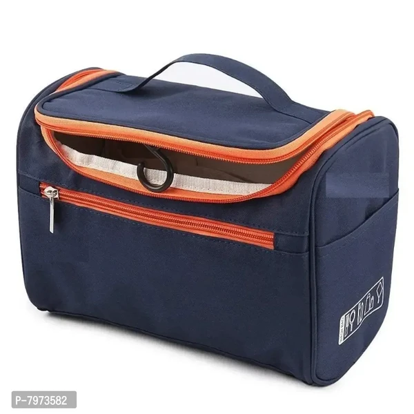 Waterproof Polyester Unisex Travel Hanging Bag Wash Cosmetic Bag Travel Brush Set Shower Organizer Storage Travel Bag Bathroom Shaving Bag Makeup Organizer toiletry Traveling Bag With Hook Color: Navy Blue