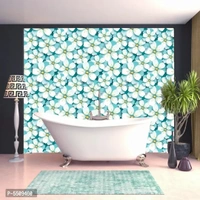 WallDaddy Wallpaper Model (BlueFlower) Extra Large Size (40x300)CM For Bedroom, Drawing Room, Kidsroom, Walls, Doors, Furniture etc
