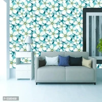 WallDaddy Wallpaper Model (BlueFlower) Extra Large Size (40x300)CM For Bedroom, Drawing Room, Kidsroom, Walls, Doors, Furniture etc
