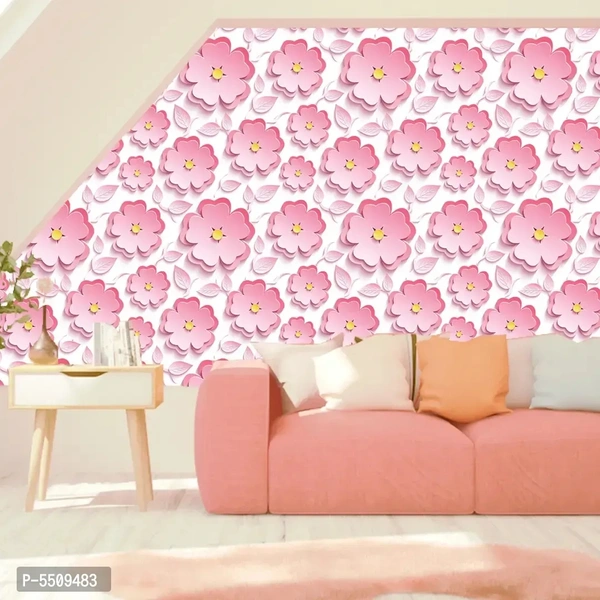 WallDaddy Wallpaper Model (LovelyPinkFool) Extra Large Size (40x300)CM For Bedroom, Drawing Room, Kidsroom, Walls, Doors, Furniture etc