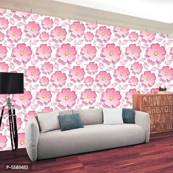 WallDaddy Wallpaper Model (LovelyPinkFool) Extra Large Size (40x300)CM For Bedroom, Drawing Room, Kidsroom, Walls, Doors, Furniture etc