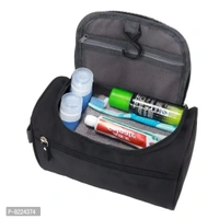 Hanging Travel Toiletry Bag, Waterproof Dopp Kit for Shaving Makeup Accessories, Men Cosmetic Organizer with Large Capacity, for Gym, Camping - Black