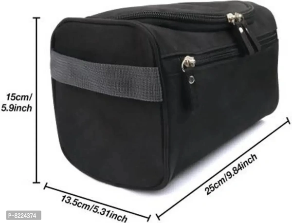 Hanging Travel Toiletry Bag, Waterproof Dopp Kit for Shaving Makeup Accessories, Men Cosmetic Organizer with Large Capacity, for Gym, Camping - Black