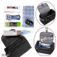 Hanging Travel Toiletry Bag, Waterproof Dopp Kit for Shaving Makeup Accessories, Men Cosmetic Organizer with Large Capacity, for Gym, Camping - Black