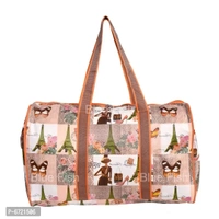 Water Resistant 18 Inch Printed Travel Duffle Bags For Women Men Light Weight Cabin Luggage Gym Sports (Tan)