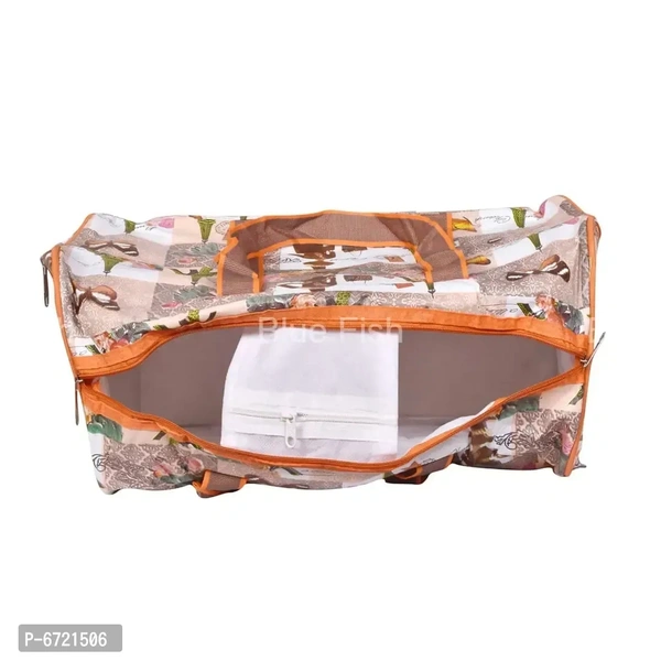 Water Resistant 18 Inch Printed Travel Duffle Bags For Women Men Light Weight Cabin Luggage Gym Sports (Tan)