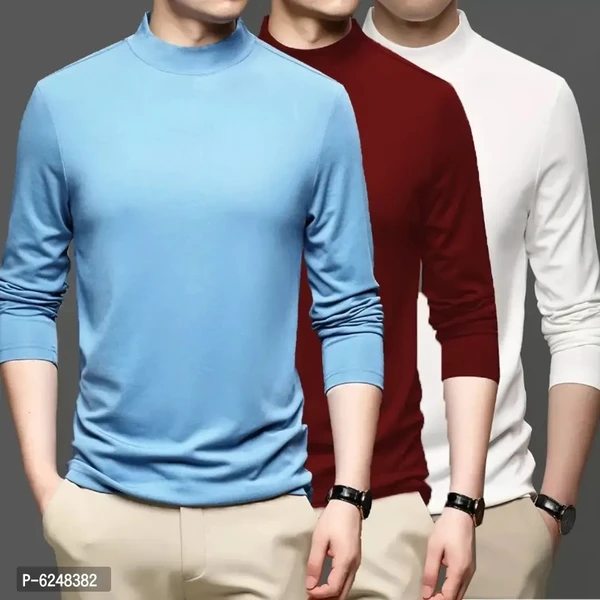 Pack of 3 stretchable full sleeves T shirts - M