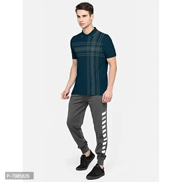 BULLMER Mens Regular Fit Printed Polo Collared Tshirt - Green, XL