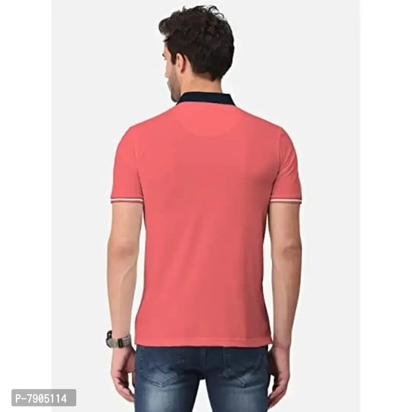 BULLMER Mens Regular Fit Cut Sew Colorblocked Polo Neck/Collared Tshirt - M