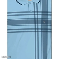 BULLMER Mens Regular Fit Printed Polo Collared Tshirt - Blue, L