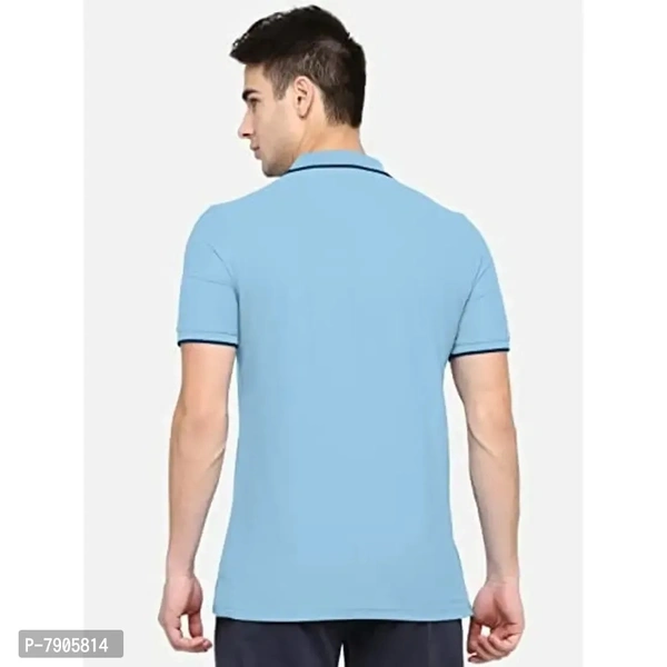 BULLMER Mens Regular Fit Printed Polo Collared Tshirt - Blue, 3XL