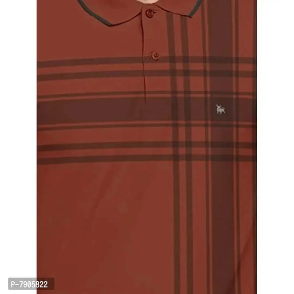 BULLMER Mens Regular Fit Printed Polo Collared Tshirt - Brown, 3XL