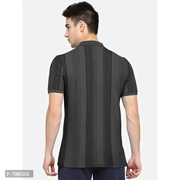 BULLMER Mens Regular Fit Printed Polo Neck/Collared Tshirt - Gray, L