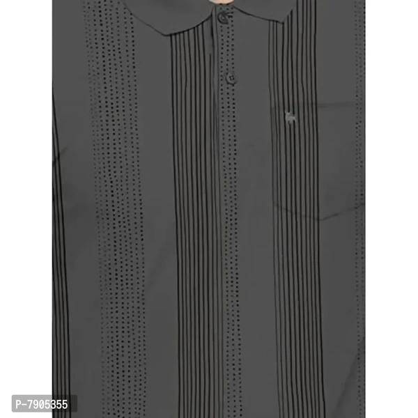 BULLMER Mens Regular Fit Printed Polo Neck/Collared Tshirt - Gray, L