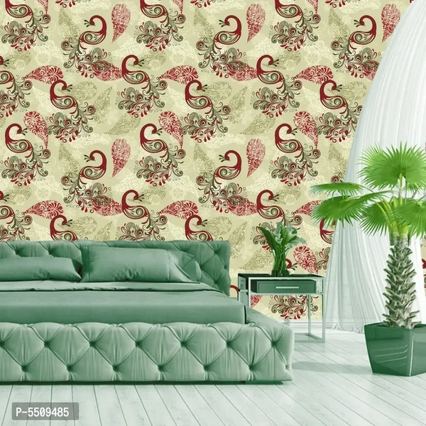 WallDaddy Wallpaper Model (MehndiMor) Extra Large Size (40x300)CM For Bedroom, Drawing Room, Kidsroom, Walls, Doors, Furniture etc