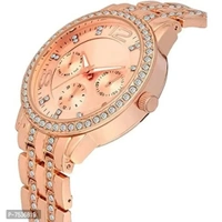 Acnos Branded Rose Gold Diamond Watch with Small Shape Heart Rose Gold Bracelet for Girls Watch for Women Pack of 2