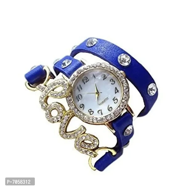 SWADESI STUFF Love Watch Series Analogue Blue Dial Girls Watch (Blue Dial Blue Colored Strap)