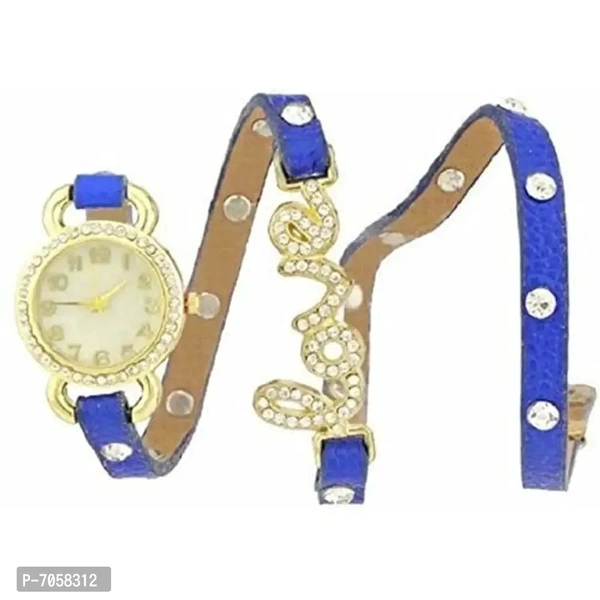 SWADESI STUFF Love Watch Series Analogue Blue Dial Girls Watch (Blue Dial Blue Colored Strap)