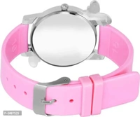 Pink Diamond Studded Attractive Butterfly Stylish Women Wnalog Watch For Girls