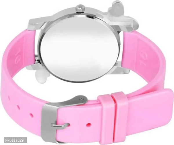 Pink Diamond Studded Attractive Butterfly Stylish Women Wnalog Watch For Girls