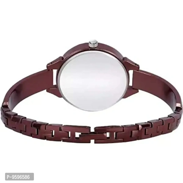 Zuperia Combo of Crystal Glass Leather Strap Watch and Bangle Analog Watch for Girls and Women