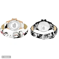 Swadesi Stuff White Black Color Analogue Watch for Women Girls - Combo of 2 Watches