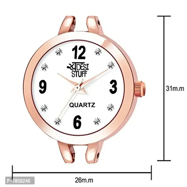 Swadesi Stuff Analogue White Bracelet Watch for Women Girls