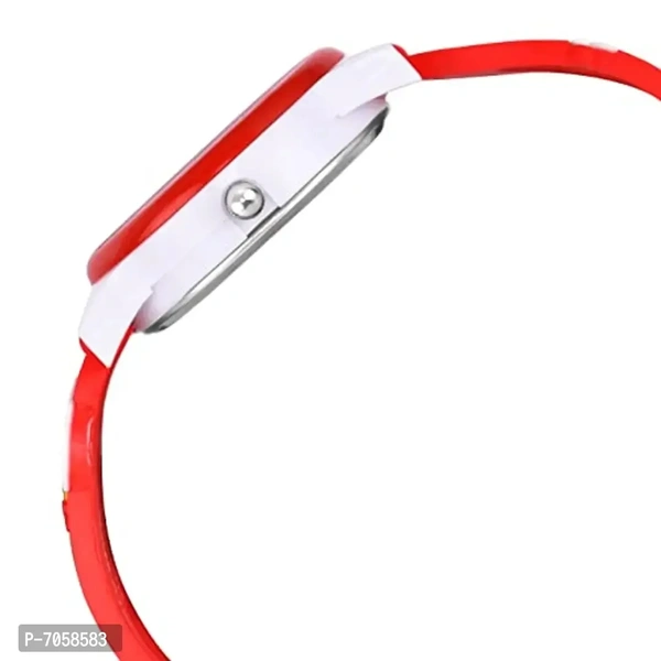 Swadesi Stuff Analogue White Dial Kids Watch for Girls (Pink RED)