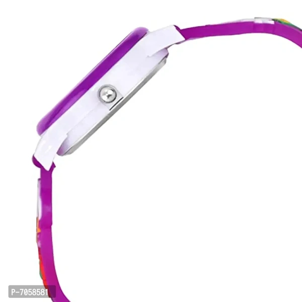 Swadesi Stuff Analogue White Dial Kids Watch for Girls (Pink Purple)