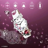 Flower Design Artistic Strap Analog Watch for Girls