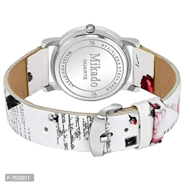 Flower Design Artistic Strap Analog Watch for Girls