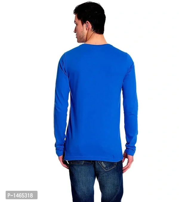 Multicoloured Cotton Blend Solid Henley Tees Pack of 2 - M