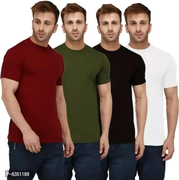 Pretty Cotton Multicoloured Tees Combo For Men Pack Of 4 - M