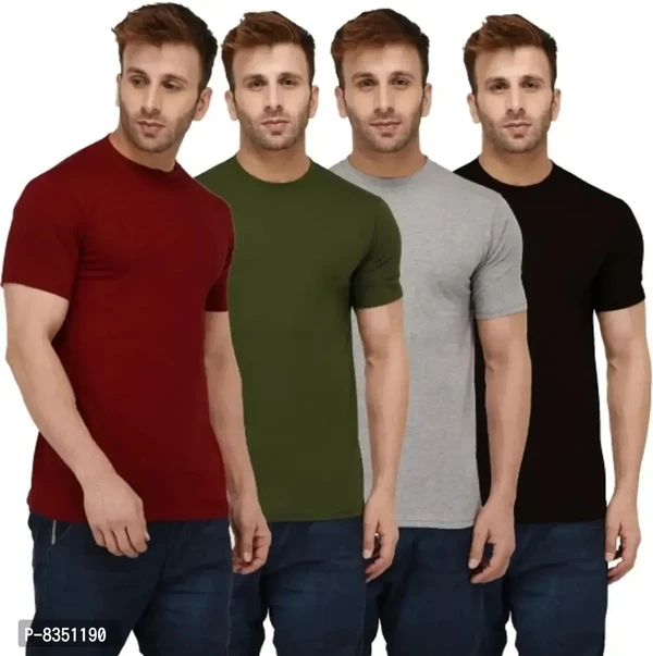 Pretty Cotton Multicoloured Tees Combo For Men Pack Of 4 - M