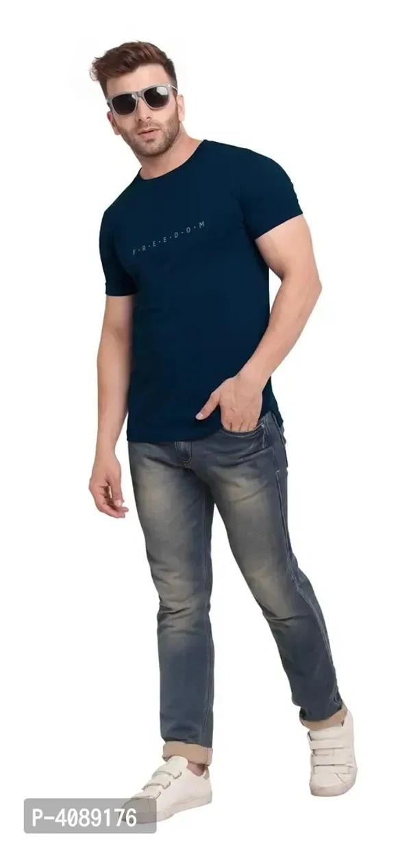 Bullmer Pack Of 2 Printed Cotton Blend Round Neck T-Shirts - M
