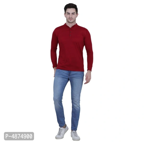 Men's Multicoloured Cotton Blend Solid Henley Tees (Pack of 2 - M