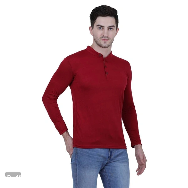 Men's Multicoloured Cotton Blend Solid Henley Tees (Pack of 2) - M