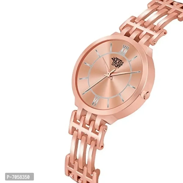Swadesi Stuff Casual Analogue Girl's Women's Watch (Rose Gold Dial Rose Gold Colored Strap)