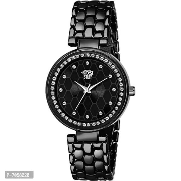 SWADESI STUFF All-metal watch Analogue Women's Watch(Black Dial Black Colored Strap)