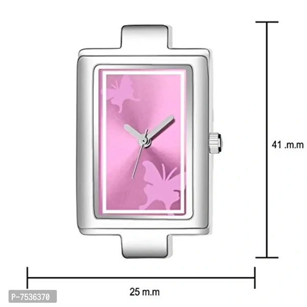 Acnos Brand - Pink Square Dial Silver Chain Belt Analogue Watch for Girl's and Women's Pack of - 1