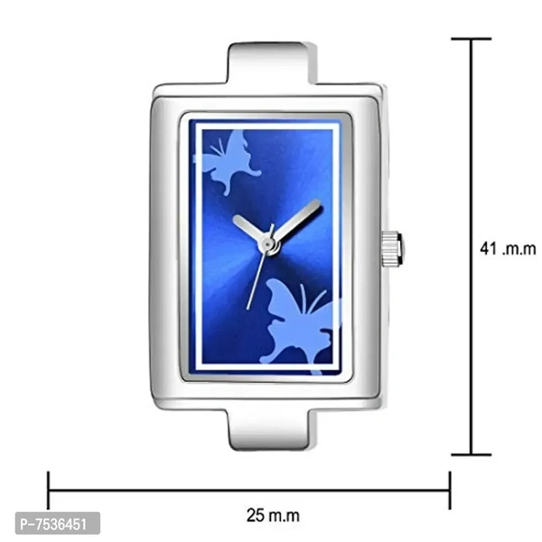 Acnos Brand Blue Square Dial Silver Chain Belt Analogue Watch for Girl's and Women's Pack of - 1