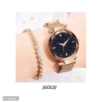 Acnos Rose-Gold Magnet Watch Combo for Women & Girls | Pack of 2