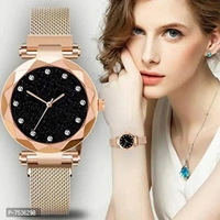 Acnos Rose-Gold Magnet Watch Combo for Women & Girls | Pack of 2